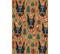 Christmas Doberman Notebook - Festive Holiday Journal for Dog Lovers: Stylish Doberman in red scarf pattern • 200-page 6x9 inch blank notebook for ... winter planning, or holiday gift giving
