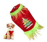 Christmas Dog Clothes for Festive Fun, Funny Onesie Costume in Red and Green, Adorable Dog Christmas Cosplay Clothes, Printed Holiday Apparel for Small Dogs, Perfect for Celebrations