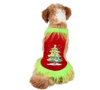 Christmas Dog Clothes for Festive Fun, Funny Onesie Costume in Red and Green, Adorable Dog Christmas Cosplay Clothes, Printed Holiday Apparel for Small Dogs, Perfect for Celebrations