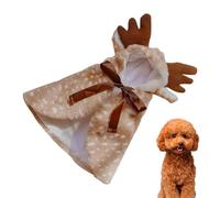 Christmas Dog Elk Cloak, Reindeer Cape Costume for Dogs and Cats, Soft Plush Holiday Pet Outfit, Festive Cosplay Dress-Up Accessories, Adorable Kitten Puppy Outfit | Fun with Party Photo Scenario
