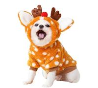 Christmas Dog Elk Outfit - Holiday Fleece Apparel, Cute Reindeer Dog Costume, Warm Winter Wear for Puppies and Small Dogs | Ideal for Photography, Outdoor Walks, and Festive Celebrations