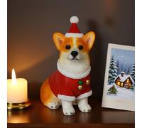 Christmas Dog Figurines - Cute Resin CorgiDog | Holiday Resin Dog Figurines, Cute CorgiDog Decoration for Christmas, Birthday, Thanksgiving, Office, Dorm, School, Apartment, Party, or Festive Decor