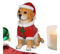 Christmas Dog Figurines - Holiday Dog Statue | Christmas Tree Ornament | Cute Resin Figurine | Holiday Party Supplies For Offices Dormitory School Room Apartment Birthday Thanksgiving Parties