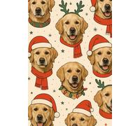 Christmas Dog Notebook - Cute Golden Retriever Holiday Journal: Festive cover with Santa hats and reindeer antlers • 200-page 6x9 inch blank notebook for notes, lists, or gift giving