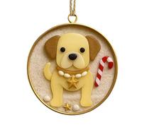 Christmas Dog Ornaments 2D Acrylic,Christmas Bulldog Dachshund Pattern Pendants Decorative Accessories - Animal Charm For Party Car Rearview Mirror Window Wall Door Holiday Gathering Decor