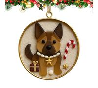 Christmas Dog Ornaments 2D Acrylic,Christmas Bulldog Dachshund Pattern Pendants Decorative Accessories - Animal Charm For Party Car Rearview Mirror Window Wall Door Holiday Gathering Decor