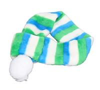 Christmas Dog Scarf | Warm & Cozy Plush Pet Scarf for Winter/Family Photos/Parties | Striped Holiday Pet Costume Accessory (Metro)