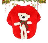 Christmas Dog Sweater, dibujos animados Dog Event Trajes adorables Pet Winter Plush Dress, Dog Cosplay Hoodie with Bear for Cold Winter Weather, Christmas Dog Sweater, Lindo Dibujos Animados Traje