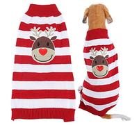 Christmas Dog Sweater for Small Dogs | Reindeer Pet Clothes with Soft Acrylon Fabric | Cozy Winter Outfit for Puppies/Cats/Holiday Photos | 7 Sizes XXS to XXL (XXS)