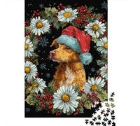 Christmas Dog Wreath Art Puzzles Imposible,desafío for Adults Juego Educativo 1000 Piezas Obra De Arte De Juego De para Adultos, Regalos A Partir De 14 Años 38x26cm/1000pcs