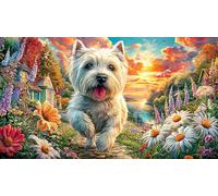 Christmas-Dogs-in-Santa-Hats Puzzle de 1000 Piezas para Adultos Juego Educativo relajación Papel Reciclado Desafiante Regalo 70x50/1000pcs