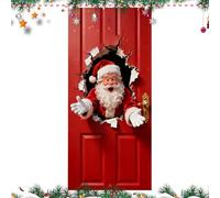 Christmas Door Banner, 2D Wall-Breaking Santa Decoration, Claus Banners with Polyester Design, Door Banner for Kitchens Bathrooms Bedrooms Nursery, Holiday Decor, Santa Banners Set for Classroom Use