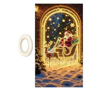 Christmas Door Banner | 70x35 Inch Fluorescence Holiday Sign | Christmas Front Door Decoration Cover,for Porch Farmhouse Indoor Outdoor Home