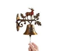 Christmas Door Bell, Farmhouse Bell, Holiday Welcome Chime, Vintage Resin Design, Festive Character Accents, Indoor Outdoor Home Yard Use, 7.09 Inches Multicolor 1 Piece
