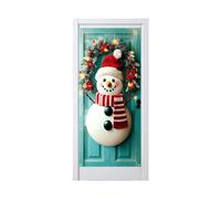 Christmas Door Cover - 90x180cm Polyester Festive Holiday Decoration