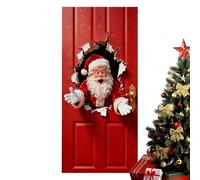 Christmas Door Decorations,Polyester 2D Background | Santa Claus Door Banner Cover - for Kitchens Bathrooms Bedrooms Nursery Classroom School Living Room Den