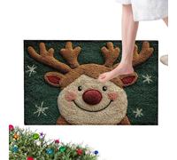 Christmas Door Mat - Alfombrilla para puerta frontal de Navidad, no deslizante, alfombra absorbente de reno puro, 23,6 x 15,7 pulgadas, lavable para casa