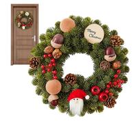Christmas Door Wreath - 11.81 Inch Decorative Pine Cone Holiday Wreath with Festive Accents, Perfect Outdoor and Indoor Decoration for Porch Wall Table Mantel Fireplace Window and Winter Celebrations