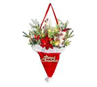 Christmas Door Wreath - 27x15inch Christmas Mitten Wreath, Wreaths Front Door Artificial Garland | for Outdoor Home Holiday Wall Winter Mantle Indoor Kitchen Activities | Hanging for Party Wall