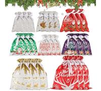 Christmas Drawstring Bags, Multipurpose Cartoon Treat Bags, Portable Goodie Bag, Colorful Favors, 24x Christmas Bags, Festive Treat Bags Candy Packaging