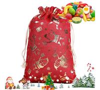 Christmas Drawstring Gift Bags - Stand Up Gift Bags Assorted Medium Sizes Foil | Christmas Treat Bag, for Birthday Thanksgiving Holiday New Year Wedding Party Eve Kids Adults Family Friends Home