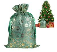 Christmas Drawstring Gift Bags - Stand Up Gift Bags Assorted Medium Sizes Foil | Christmas Treat Bag, for Birthday Thanksgiving Holiday New Year Wedding Party Eve Kids Adults Family Friends Home