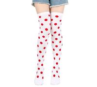 Christmas Dress Up Stocking Festival Makeup Dress Up Props COS Dots Knee Socks Stocking Medias sin soporte Negro, Blanco, Talla única