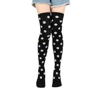 Christmas Dress Up Stocking Festival Makeup Dress Up Props COS Dots Knee Socks Stocking Medias sin soporte Negro, Negro , Talla única