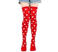 Christmas Dress Up Stocking Festival Makeup Dress Up Props COS Dots Knee Socks Stocking Medias sin soporte Negro, rojo, Talla única