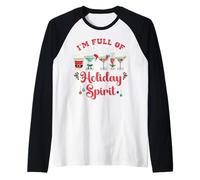 Christmas Drinking Party Divertido Lleno de Espíritu Camiseta Manga Raglan