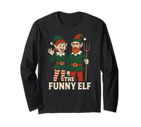 Christmas Elf Group The Funny Elf Fun Kids Family Matching Manga Larga