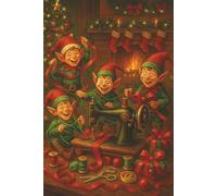 Christmas Elves Sewing Journal - Festive Notebook for Quilters and Sewists: A festive lined notebook with cheeky sewing elves, for holiday notes, gift lists, and creative sewing plans