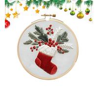 Christmas Embroidery Kit | Creative Handmade Needlework Craft Ornament Adul