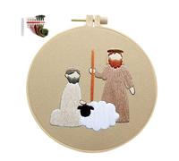 Christmas Embroidery Package - Nativity Ornament Craft Set | DIY Needlework Kit with Stamped Pattern and Guide, Creative Handmade Project for Home Decoration, Seasonal Christian Theme Enhancing