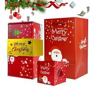 Christmas Exploding Box For Money | Caja Desplegable Navideña para Dinero | 12 Piezas Portabilletes Plegable para Fiestas | Estuche Reutilizable con Efecto Rebote para Cumpleaños Familiares Amigos |