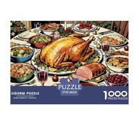 Christmas Feast Puzzle De Madera Impermeable DIY Puzzles De 1000 Piezas para Adultos Imposible Rompecabezas para Decoración del Hogar
