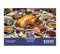 Christmas Feast Puzzle De Madera Impermeable DIY Puzzles De 1000 Piezas Regalos para Adultos Divertido Rompecabezas Decoración del Hogar