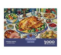 Christmas Feast Puzzle De Madera Impermeable DIY Puzzles De 1000 Piezas Regalos para Adultos Divertido Rompecabezas Juegos Educativos