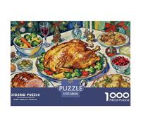 Christmas Feast Puzzle De Madera Impermeable Puzzles De 1000 Piezas Regalos para Adultos Divertido Rompecabezas Decoración del Hogar