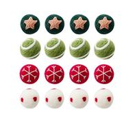 Christmas Felt Balls - Wool Tree Decor, 16 Handmade Felt Balls, Perfect for DIY Holiday Garland, Tree Ornaments, and Holiday Craft Projects | Adds Colorful Touch to Christmas Decorations