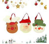 Christmas Felt Candy Bags, Snowman Santa Goodie Bag, Seasonal Treat Pouches, Festive Cookie Containers,Winter Holiday Decoration Seasonal Elk Bag For Cookies, Chocolate