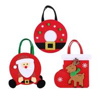 Christmas Felt Treat Bags | Reusable Red Cloth Candy Bags | Santa Treat Bags with Handle | Festive Treat Bags | Christmas Bags | Pretty Size for Storing and Gifting Holiday Treats