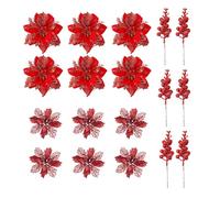 Christmas Flowers Artificial | 14x14cm Holiday Decoration | Christmas Decoration Branches Festive ,for Interior Designers Apartment Wreaths Garlands Mantel Fireplace Staircase Front Porch Entrance