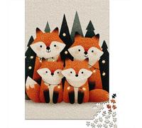 Christmas Fox Family Rompecabezas Imposible,desafío para Adultos Juego Educativo 1000 Piezas Obra De Arte De Juego De para Adultos, Regalos A Partir De 14 Años 70x50cm/1000pcs
