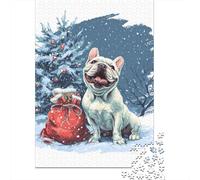 Christmas French Bulldog Puzzle 1000 Piezas, Rompecabezas Para Adultos, Rompecabezas Imposable, Rompecabezas Juego De Habilidad Para Toda La Familia, Rompecabezas Para Adultos, Rompecabezas 70x50cm/10