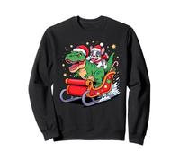 Christmas French Bulldog Sleigh T-Rex Dinosaur Frenchie Sudadera