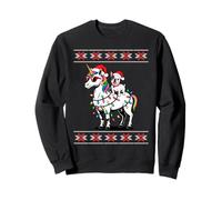Christmas French Bulldog Unicorn Sunglasses Frenchie Sudadera