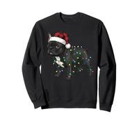 Christmas Frenchie Holiday Dog Negro Blanco Bulldog Francés Sudadera