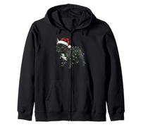 Christmas Frenchie Holiday Dog Negro Blanco Bulldog Francés Sudadera con Capucha