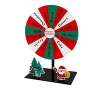 Christmas Game Spinner, Prize Wheel Stand, Tabletop Spin Game, Colorful Sections with Portable Design for Home Classroom Events Party Education Use, 7.09x9.84x7.83 Inches